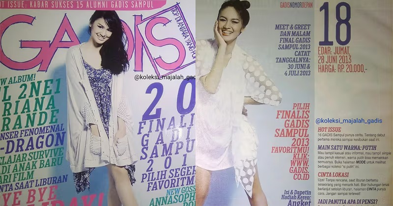 Hana Malasan Gadis Sampul 2006. (Instagram/@koleksi_majalah_gadis)